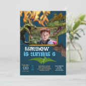 Invitation Dinosaur do-it-yourself photo garçons thème fête f (Debout devant)