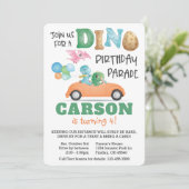 Invitation Dinosaur Drive By Birday Parade Party (Debout devant)