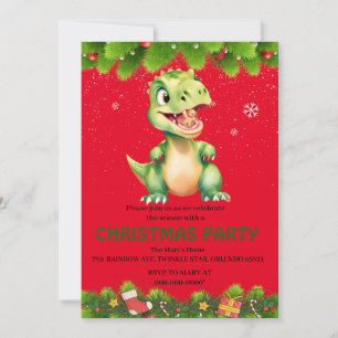 Invitation Dinosaur drôle manger pain d'épices biscuits Noël