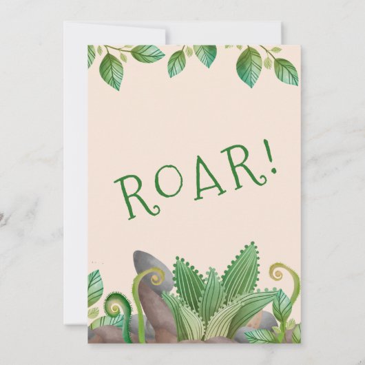 Invitation Dinosaur Enfants 4e anniversaire (Dos)