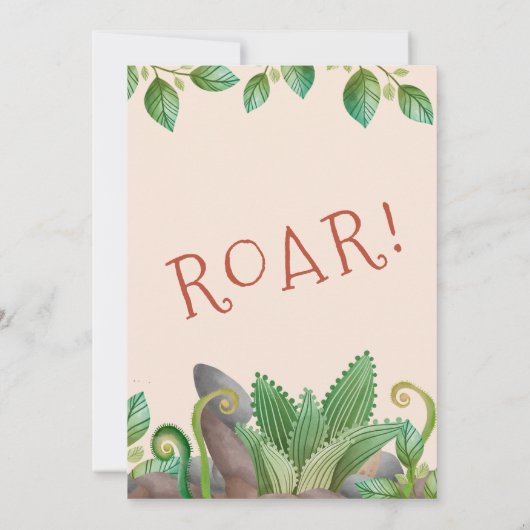 Invitation Dinosaur Enfants 4e anniversaire (Dos)