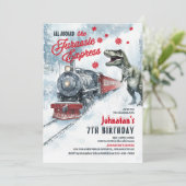 Invitation Dinosaur Express Polaire Anniversaire Fête Invitat (Debout devant)