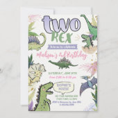 Invitation Dinosaur fête à thème 2e anniversaire (Devant)