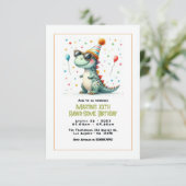 Invitation Dinosaur fête d'anniversaire (Debout devant)
