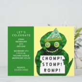 Invitation Dinosaur fête d'anniversaire (Debout devant)