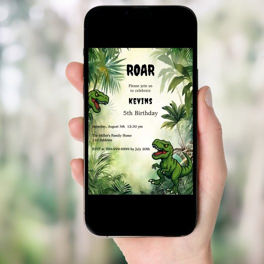 Invitation Dinosaur fêté d'anniversaire