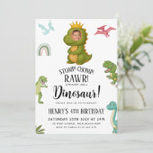 Invitation Dinosaur fête d'anniversaire (Debout devant)