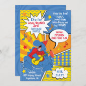 Invitation Dinosaur fête d'anniversaire (Devant / Derrière)