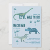 Invitation Dinosaur fête d'anniversaire (Devant)
