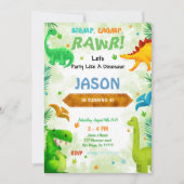 Invitation Dinosaur fête d'anniversaire (Devant)