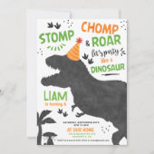 Invitation Dinosaur fête d'anniversaire (Devant)