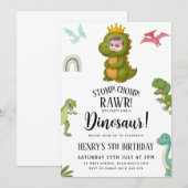 Invitation Dinosaur fête d'anniversaire (Devant / Derrière)