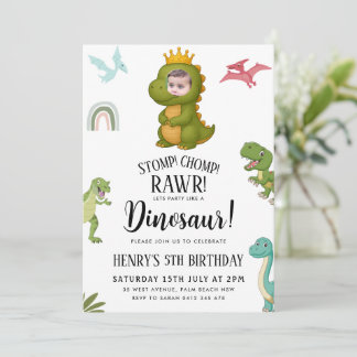 Invitation Dinosaur fête d'anniversaire