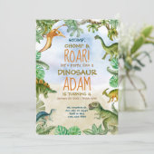 Invitation Dinosaur fête d'anniversaire Jurassique fête d'ann (Debout devant)