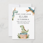 Invitation Dinosaur fête d'anniversaire pour enfants (Devant)