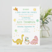 Invitation Dinosaur fête premier anniversaire (Debout devant)