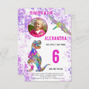 Invitation Dinosaur Filles Anniversaire Photo