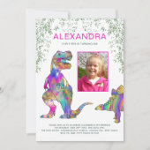 Invitation Dinosaur Filles Anniversaire Photo (Devant)