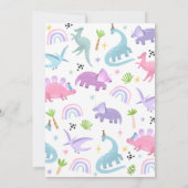 Invitation Dinosaur Four-A-Saurs Pink 4ème anniversaire (Dos)