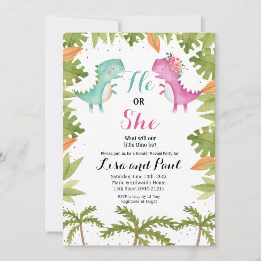 Invitation Dinosaur Genre Reveillez (Devant)