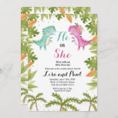 Invitation Dinosaur Genre Reveillez (Devant / Derrière)