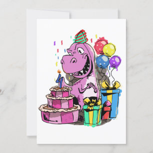 Invitation Dinosaur Girl Birthday Party 4