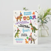 Invitation Dinosaur Jouet fête d'anniversaire (Debout devant)