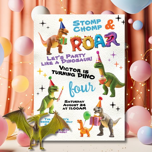 Invitation Dinosaur Jouet fête d'anniversaire