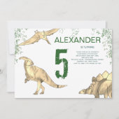 Invitation Dinosaur jungle 5ème anniversaire (Devant)