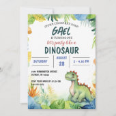 Invitation Dinosaur Jungle anniversaire de enfant (Devant)