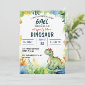 Invitation Dinosaur Jungle anniversaire de enfant (Debout devant)