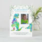 Invitation Dinosaur Jungle Anniversaire Photo (Debout devant)