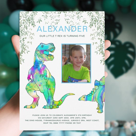 Invitation Dinosaur Jungle Anniversaire Photo