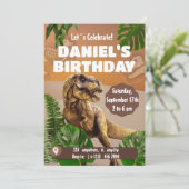 Invitation Dinosaur Jungle Anniversaires de enfants cadeaux (Debout devant)