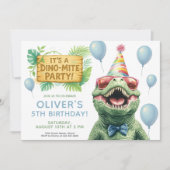 Invitation Dinosaur Jungle Party for Kids Birthday (Devant)