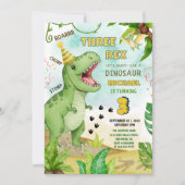 Invitation Dinosaur Jurassic Trois Rex 3e fête d'anniversaire (Devant)