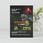 Invitation Dinosaur Lover Enfants personnalisable fête d'anni (Debout devant)