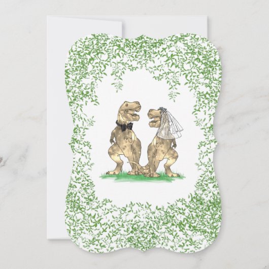 Invitation Dinosaur Mariage T-Rex Mariée et Salle de classe (Dos)