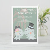 Invitation Dinosaur mariée moderne Mariage de chambre (Debout devant)