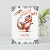 Invitation Dinosaur Moves Cool Stomp Chomp Roar Anniversaire  (Debout devant)