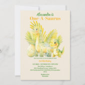 Invitation Dinosaur One-A-Saurus 1ère fête d'anniversaire (Devant)