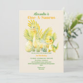 Invitation Dinosaur One-A-Saurus 1ère fête d'anniversaire (Debout devant)