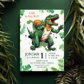 Invitation Dinosaur One-A-Saurus 1ère fête d'anniversaire