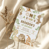 Invitation Dinosaur One-A-Saurus 1ère fête d'anniversaire
