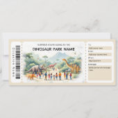 Invitation Dinosaur Park Ticket Gift Certificate Template (Devant)