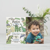 Invitation Dinosaur Party Thème Dinosaur 1er anniversaire (Debout devant)