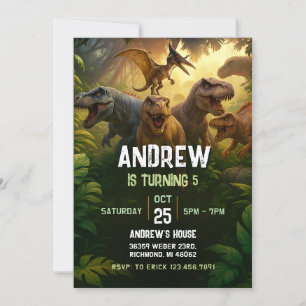 Invitation Dinosaur personnel fête d'anniversaire