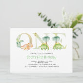 Invitation Dinosaur premier anniversaire (Debout devant)