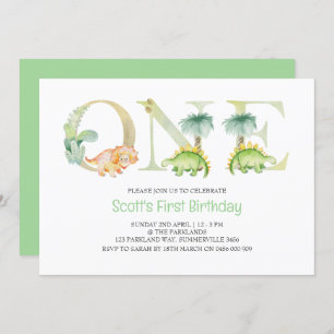 Invitation Dinosaur premier anniversaire