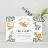 Invitation Dinosaur Premier anniversaire Oneasaurus Party (Debout devant)